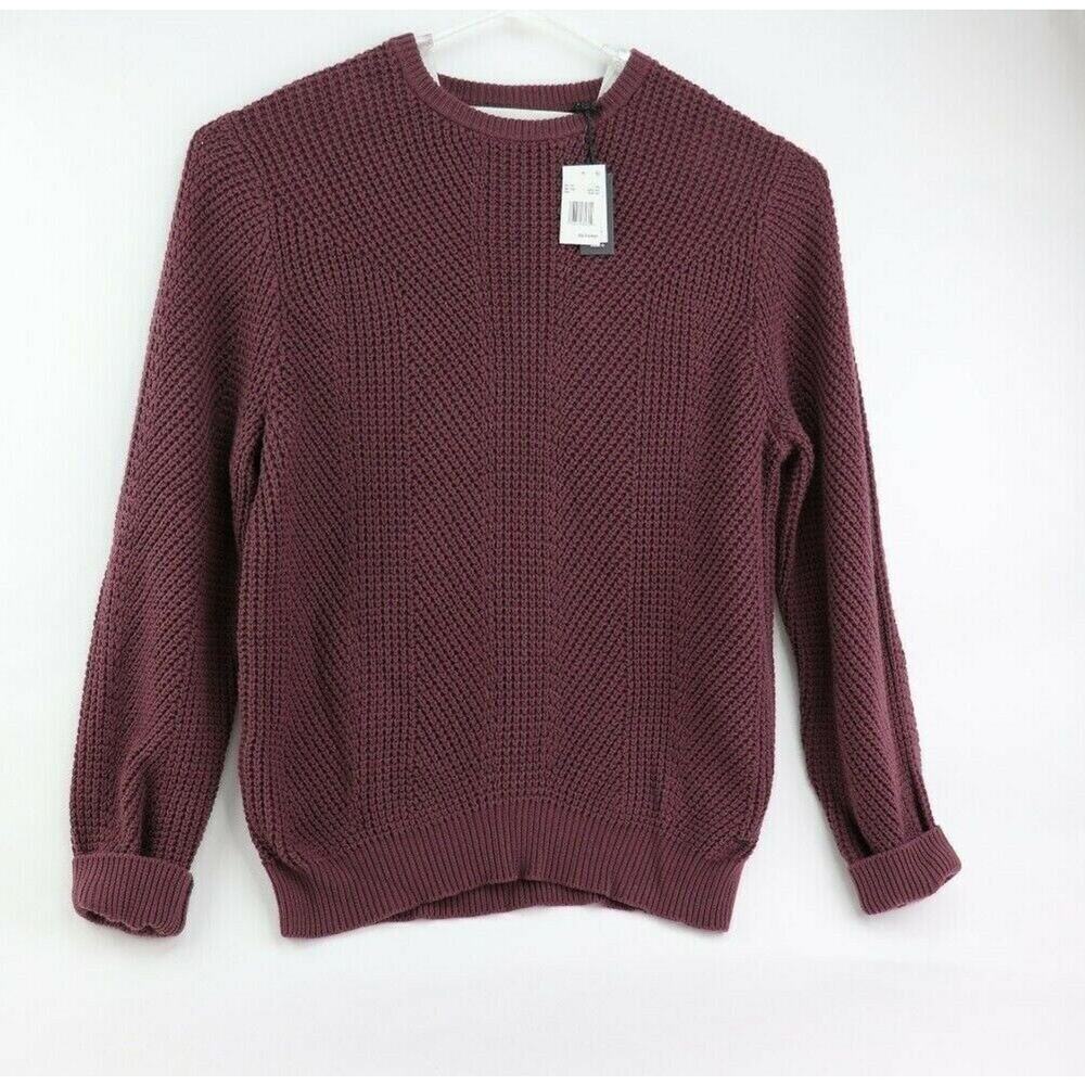 Buffalo David Bitton Men's Wafron Chunky Knit Pullover Sweater, Maroon, XXL